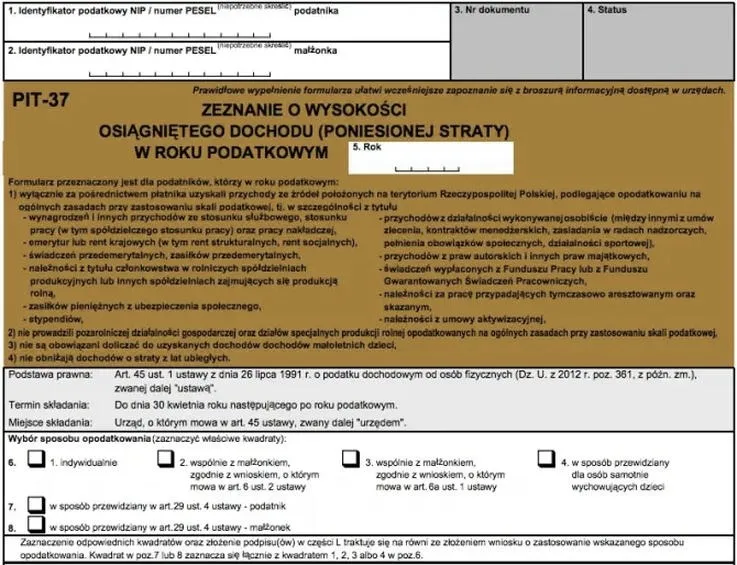 Jak skutecznie obliczyć podatek od dochodu według PIT 37?