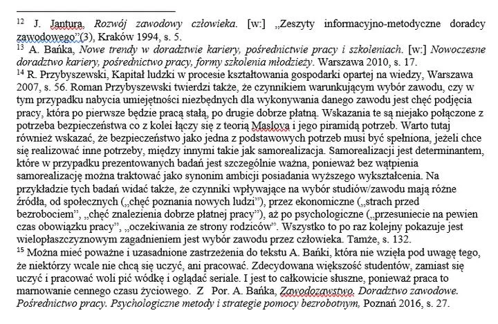 Formatowanie przypisów w stylu APA