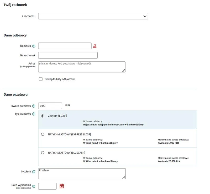 Godziny przelewów bankowych