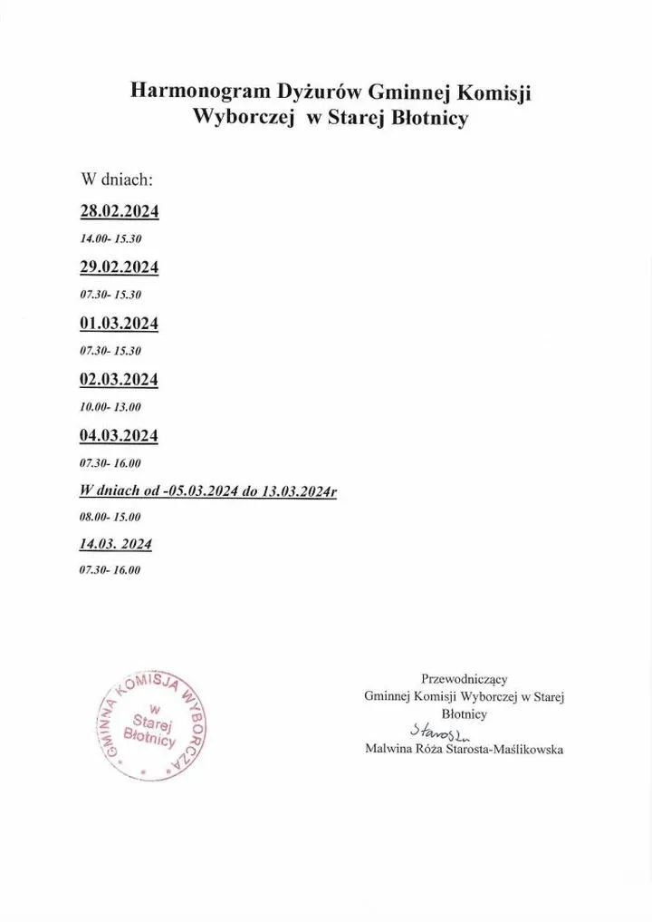 Praca w komisji wyborczej